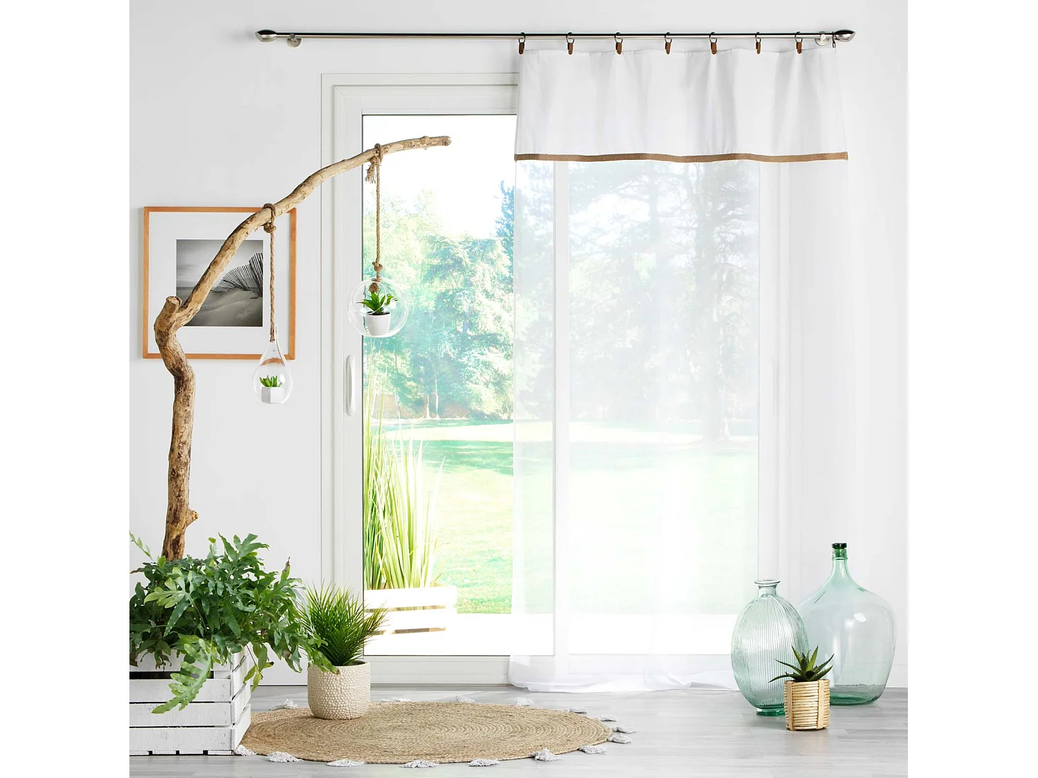 Rideau Voilage à Anneaux "Leana" 140x240cm Blanc