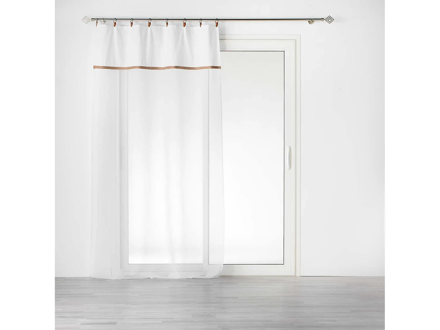 Rideau Voilage à Anneaux "Leana" 140x240cm Blanc