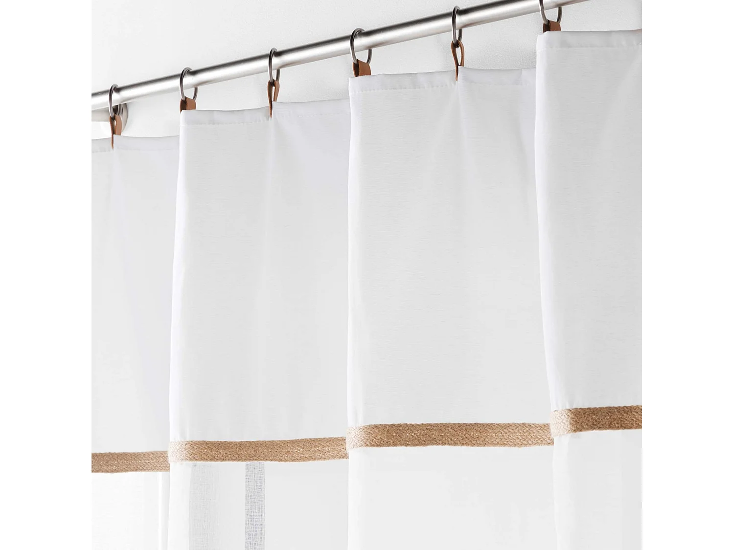 Rideau Voilage à Anneaux "Leana" 140x240cm Blanc