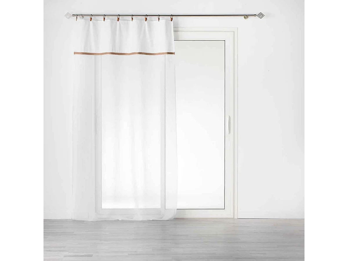 Rideau Voilage à Anneaux "Leana" 140x240cm Blanc