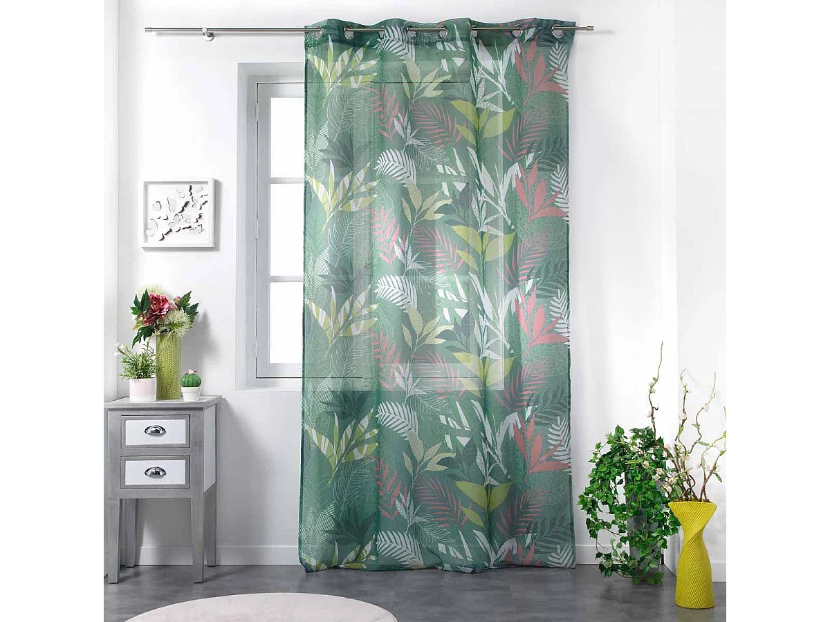 Rideau Voilage à Œillets "Assana" 140x240cm Kaki