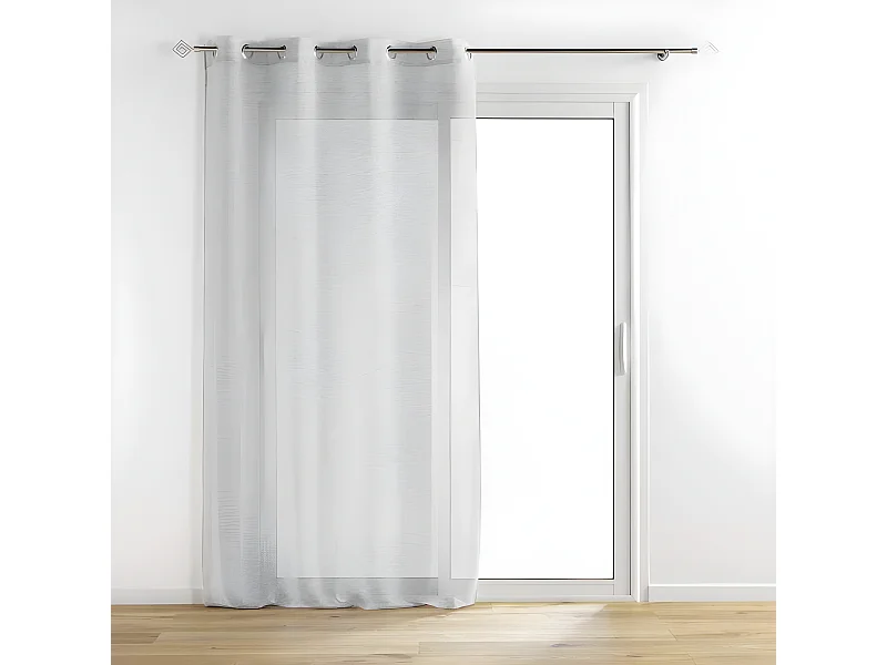 Rideau Voilages à Œillets "Sunline" 140x240cm Gris & Argent