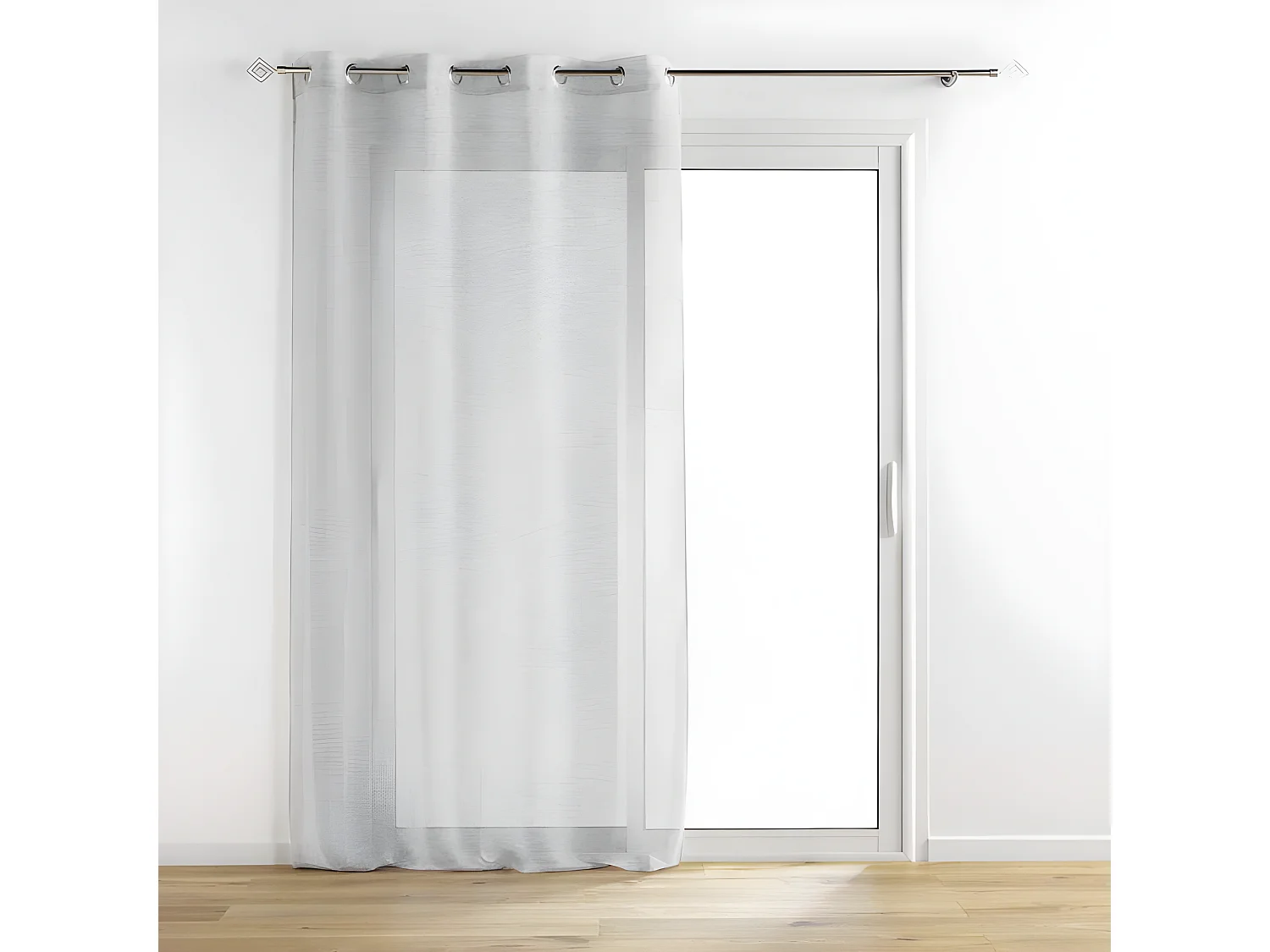 Rideau Voilages à Œillets "Sunline" 140x240cm Gris & Argent