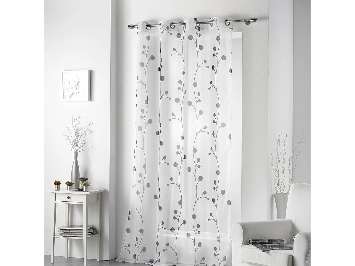 Rideau Voilage "Clochettes" 140x240cm Anthracite