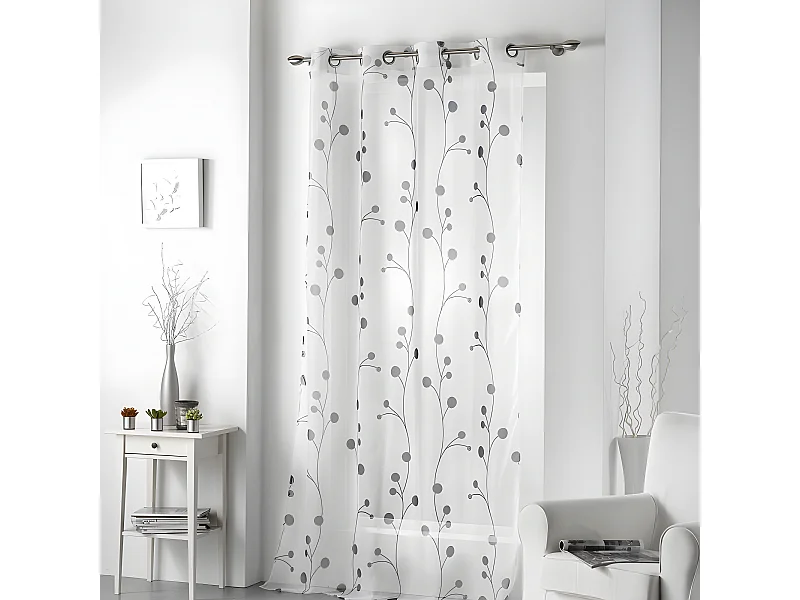 Rideau Voilage "Clochettes" 140x240cm Anthracite