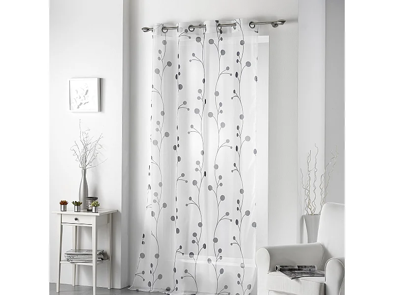 Rideau Voilage "Clochettes" 140x240cm Anthracite