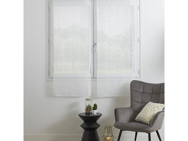 Paire de Voilages "Anissa" 60x160cm Blanc