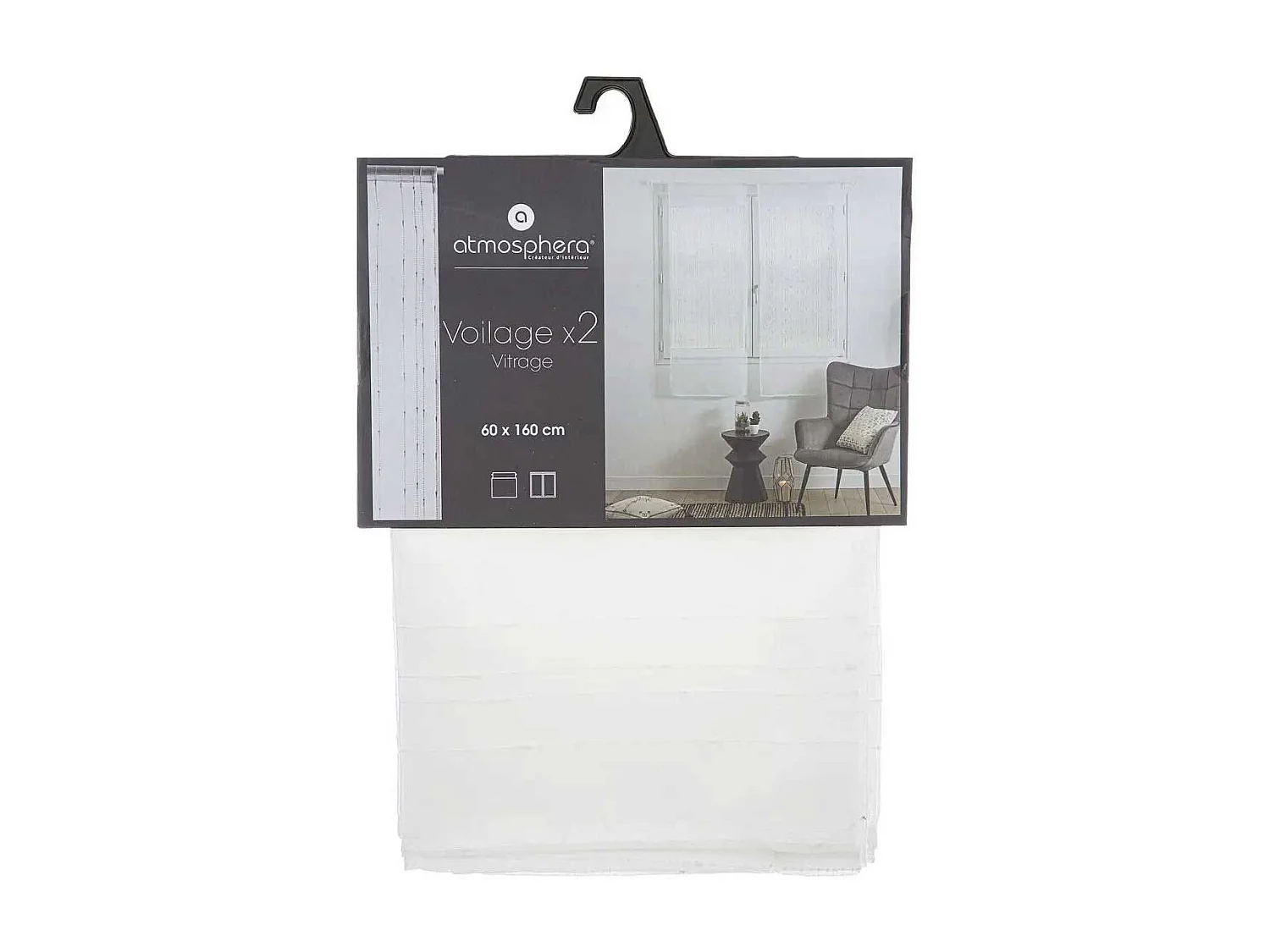 Paire de Voilages "Anissa" 60x160cm Blanc