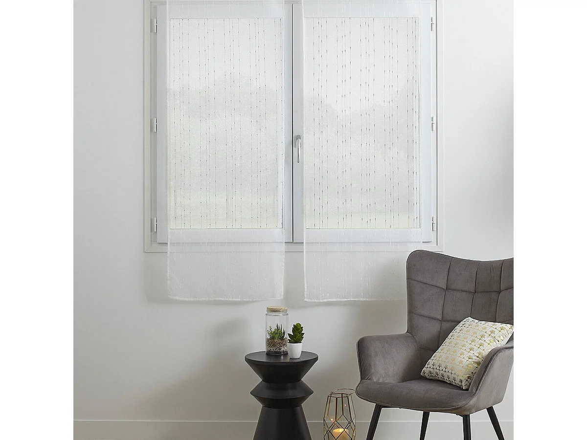 Paire de Voilages "Anissa" 60x160cm Blanc