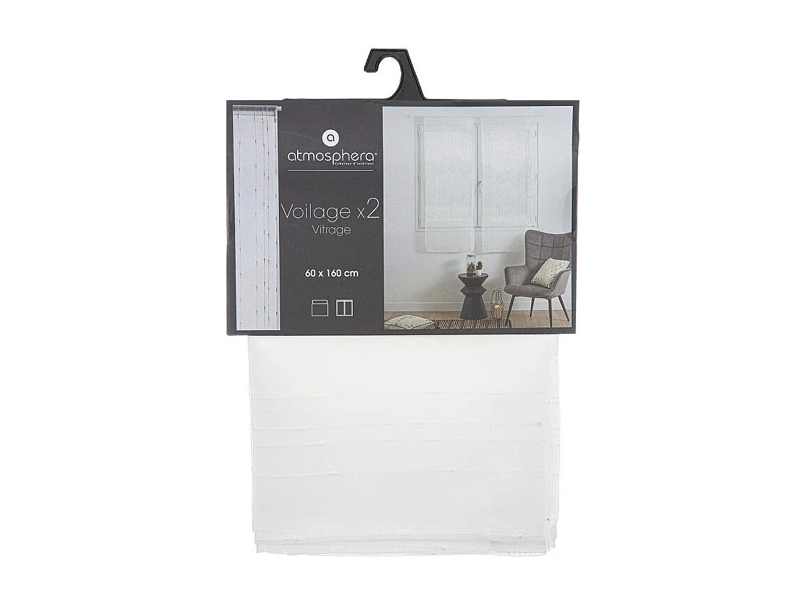 Paire de Voilages "Anissa" 60x160cm Blanc