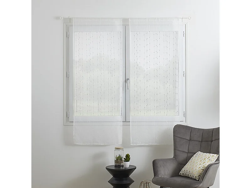 Paire de Voilages "Anissa" 60x160cm Blanc