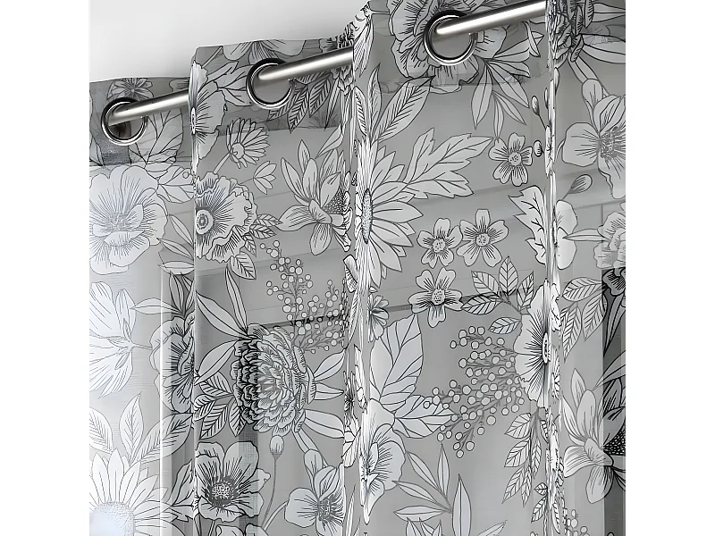 Rideau Voilage à Œillets "Milady" 140x280cm Gris