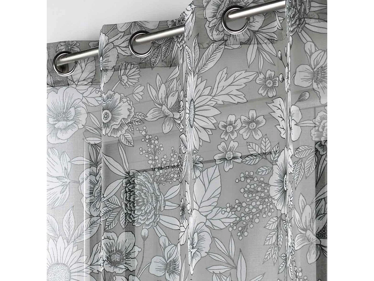 Rideau Voilage à Œillets "Milady" 140x280cm Gris