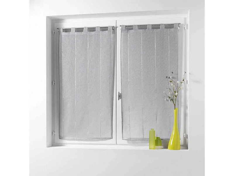 Paire de Voilages "Linahe" 90x90cm Gris