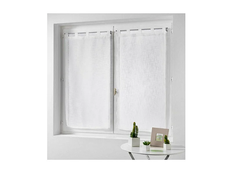 Paire de Voilages "Haltona" 60x160cm Blanc