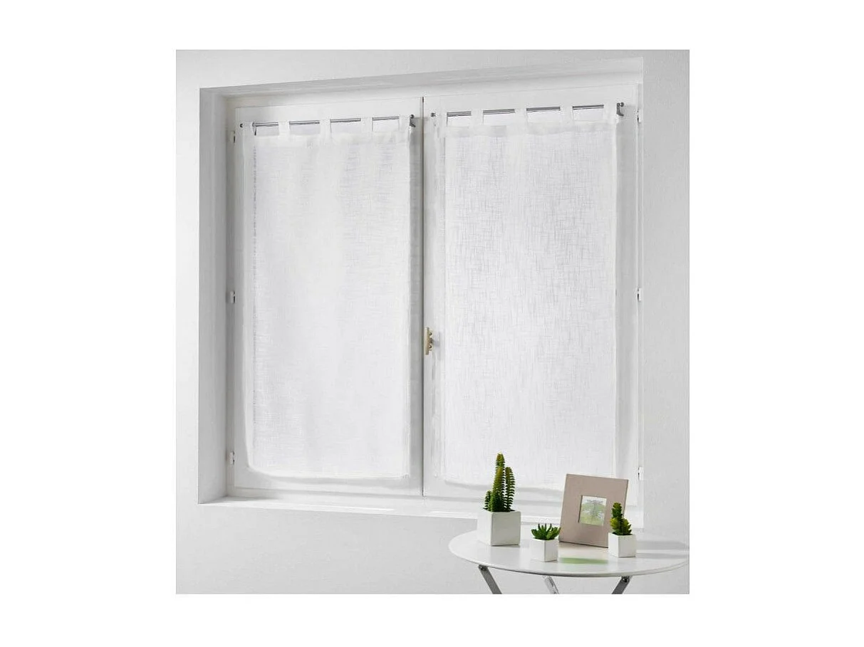 Paire de Voilages "Haltona" 60x160cm Blanc