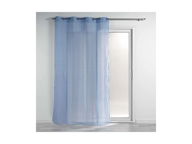Rideau Voilage à Œillets "Mitsy" 140x240cm Bleu Azur