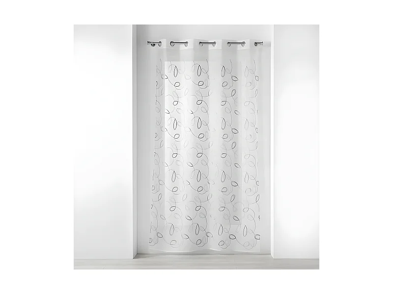 Rideau Voilage à Œillets "Hoops" 140x240cm Gris