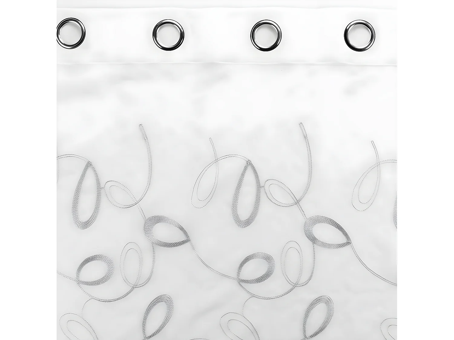 Rideau Voilage à Œillets "Hoops" 140x240cm Gris