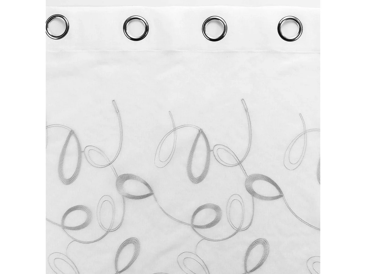 Rideau Voilage à Œillets "Hoops" 140x240cm Gris