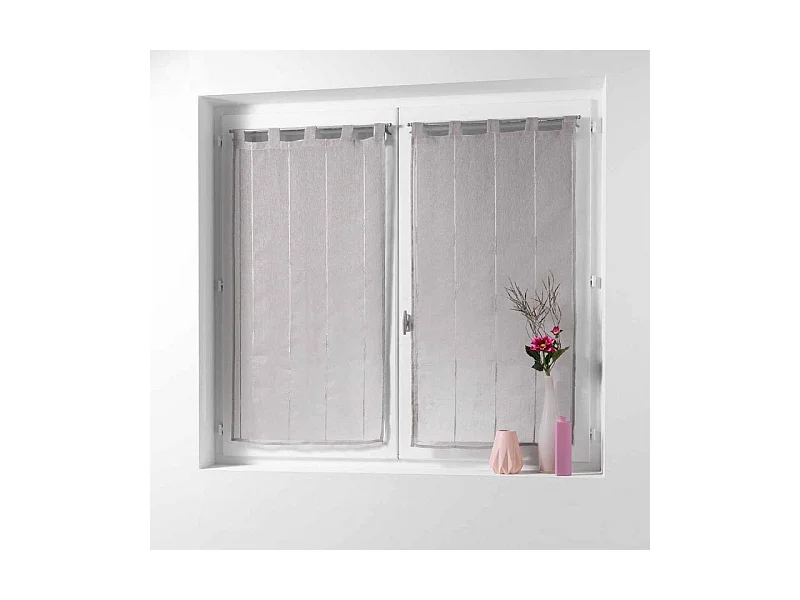 Paire de Voilages "Linahe" 90x90cm Taupe