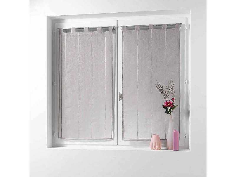Paire de Voilages "Linahe" 90x90cm Taupe