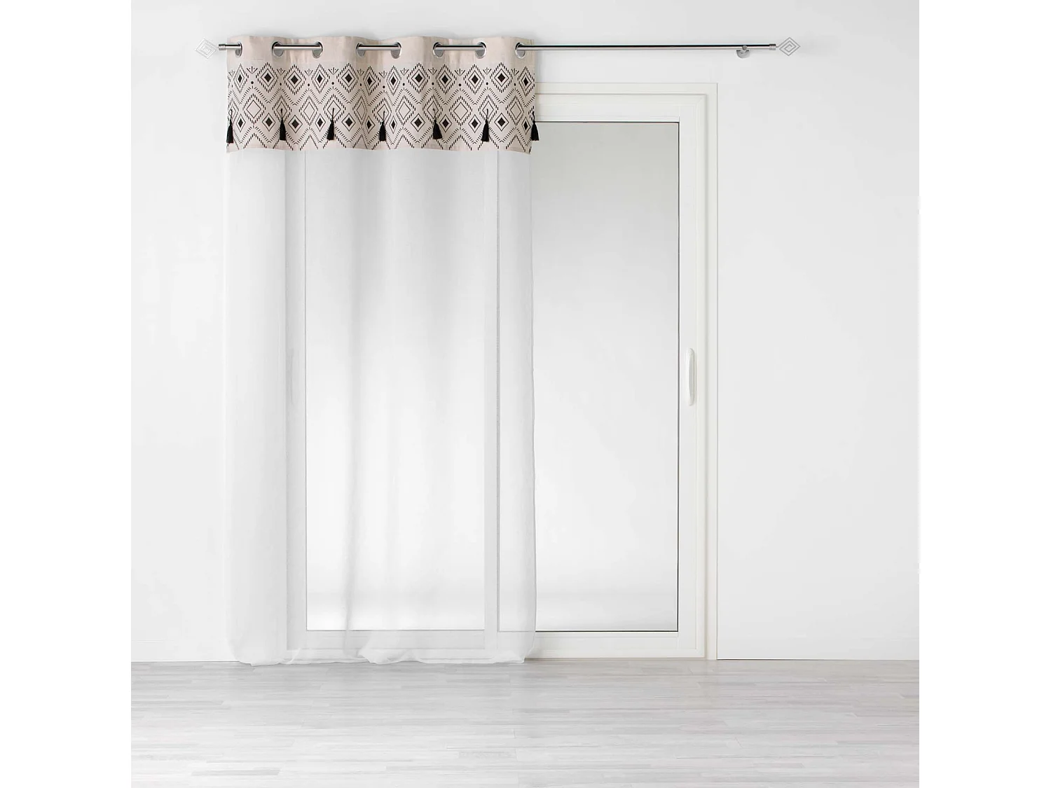 Visillo arenado estampado étnico