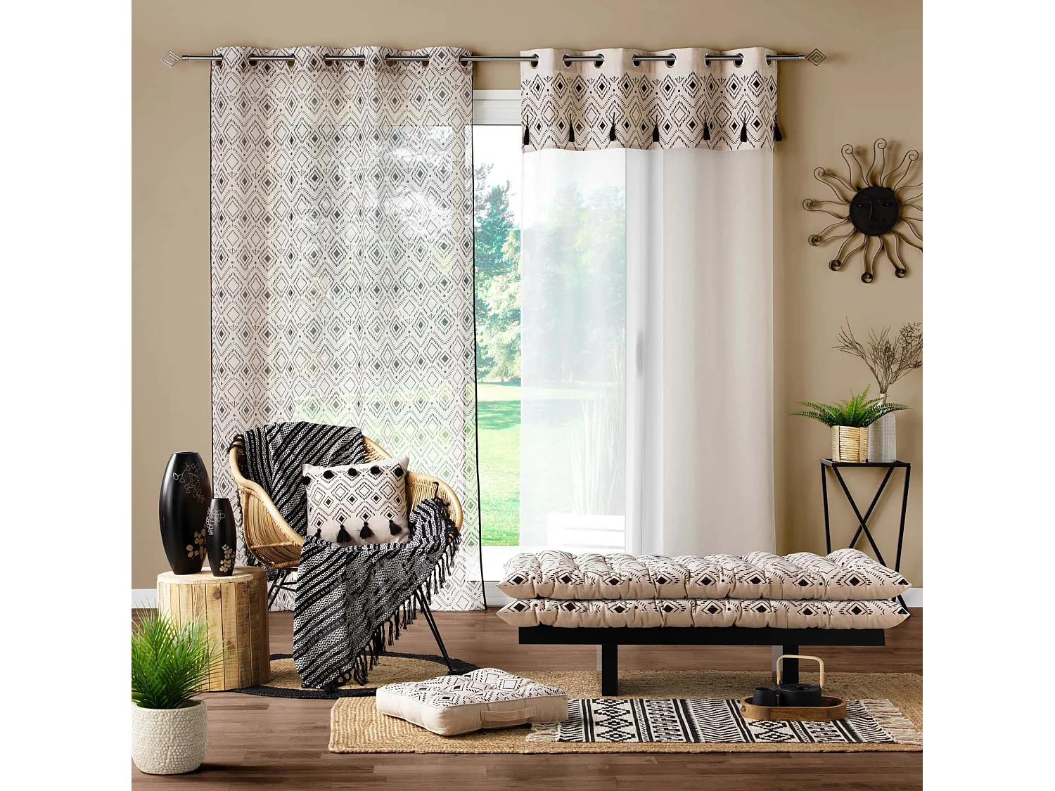 Rideau Voilage à Œillets "Nalika" 140x240cm Blanc