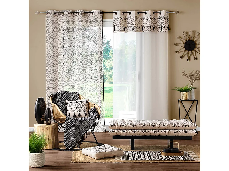 Rideau Voilage à Œillets "Nalika" 140x240cm Blanc