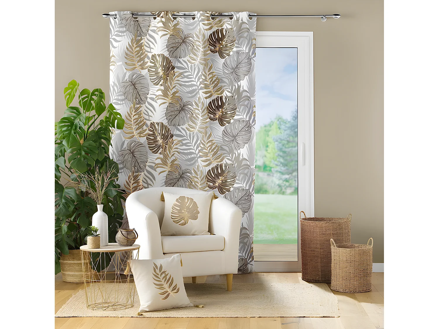 Rideau à Œillets "Mogador" 140x260cm Beige