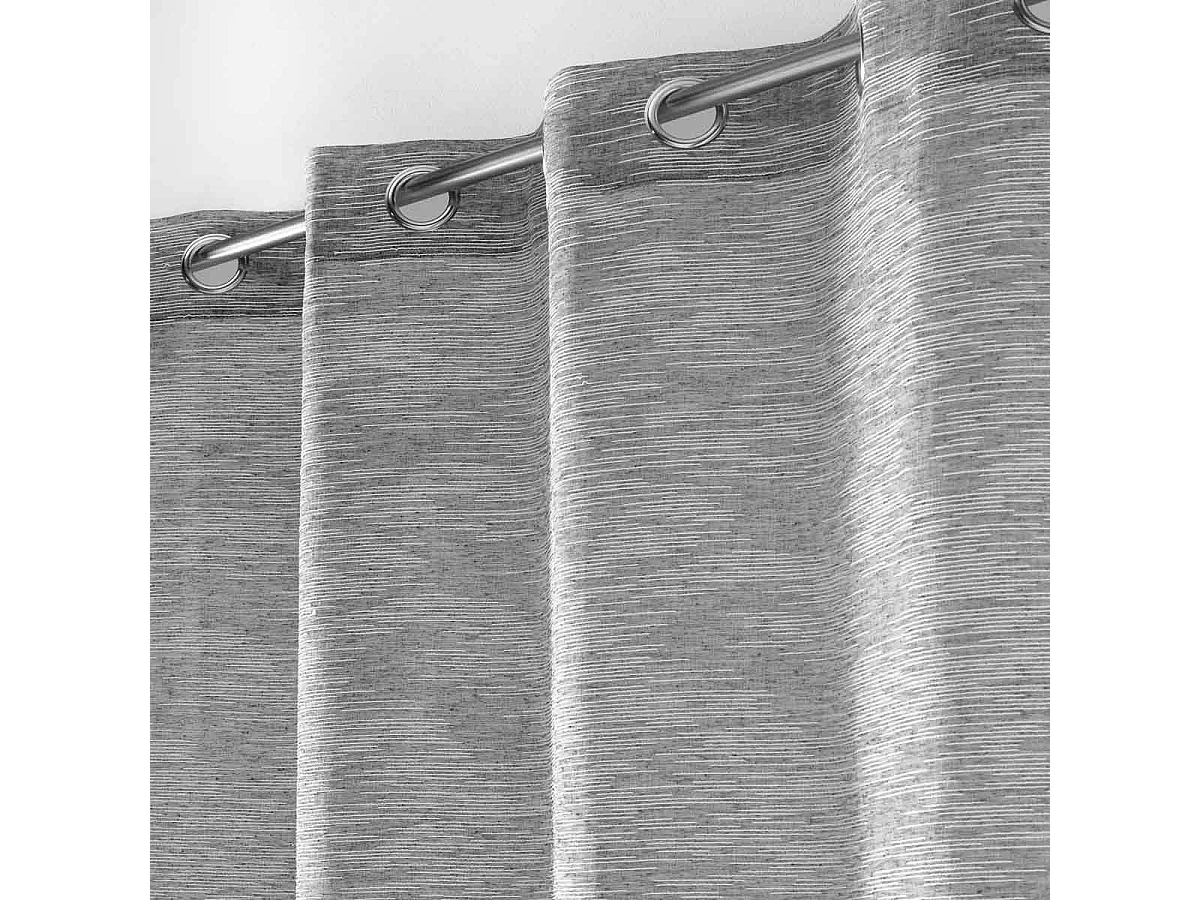 Rideau Voilage à Œillets "Zebra" 140x240cm Anthracite