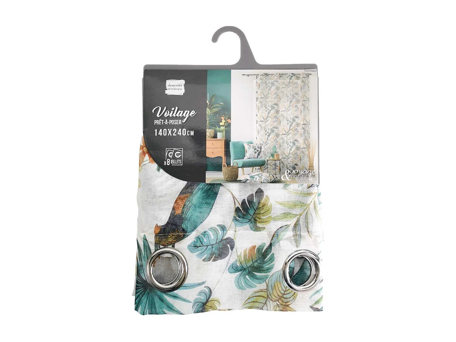 Rideau Voilage à Œillets "Panis" 140x240cm Blanc