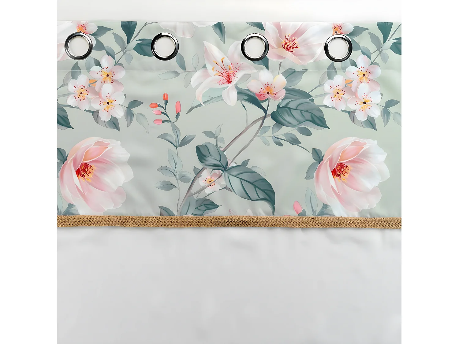 Rideau Voilage à Œillets "Alissia" 140x280cm Menthe