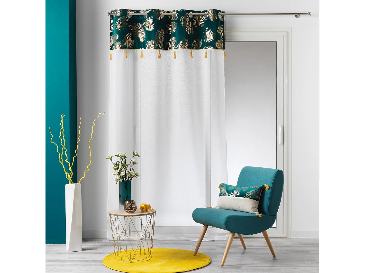 Rideau Voilage à Œillets "Sabaly" 140x240cm Or