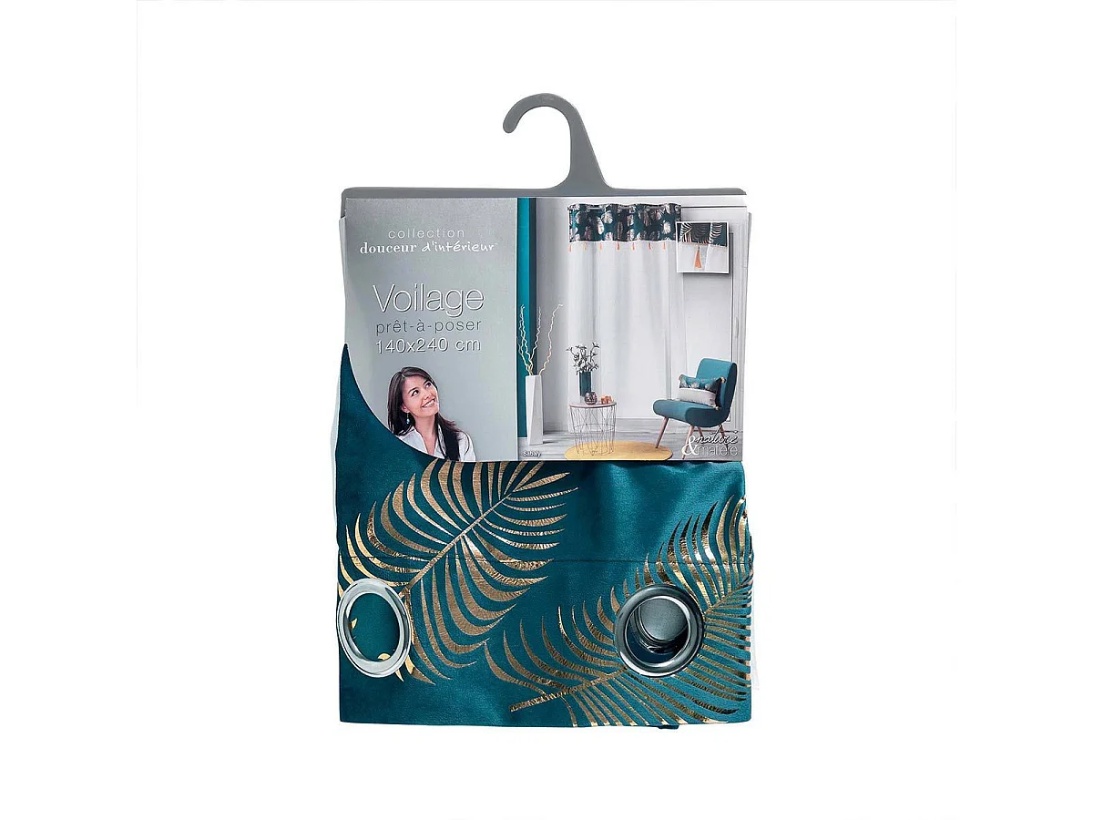 Rideau Voilage à Œillets "Sabaly" 140x240cm Or