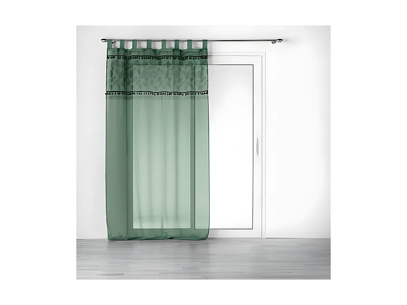 Rideau Voilage à Passants "Milagreen" 140x280cm Vert