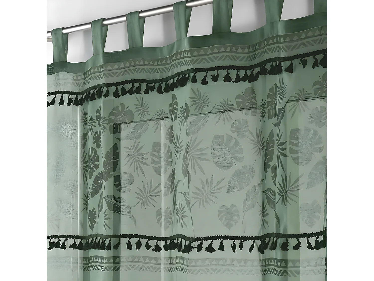 Rideau Voilage à Passants "Milagreen" 140x280cm Vert