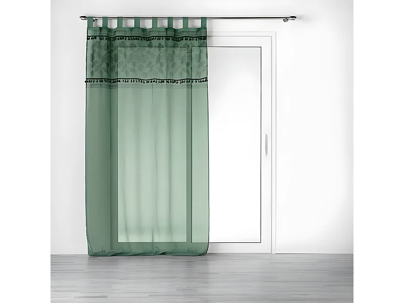 Rideau Voilage à Passants "Milagreen" 140x280cm Vert