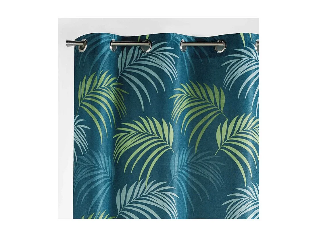 Rideau Imprimé "Végétal" 140x260cm Bleu