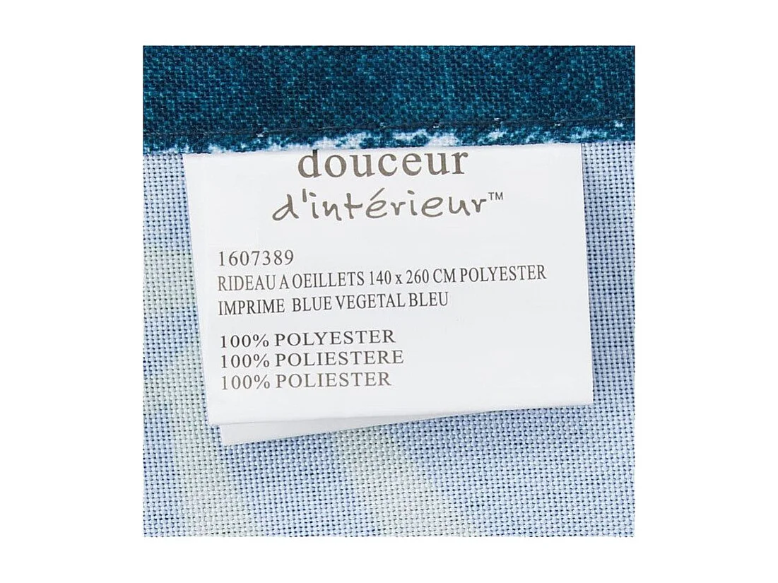 Rideau Imprimé "Végétal" 140x260cm Bleu