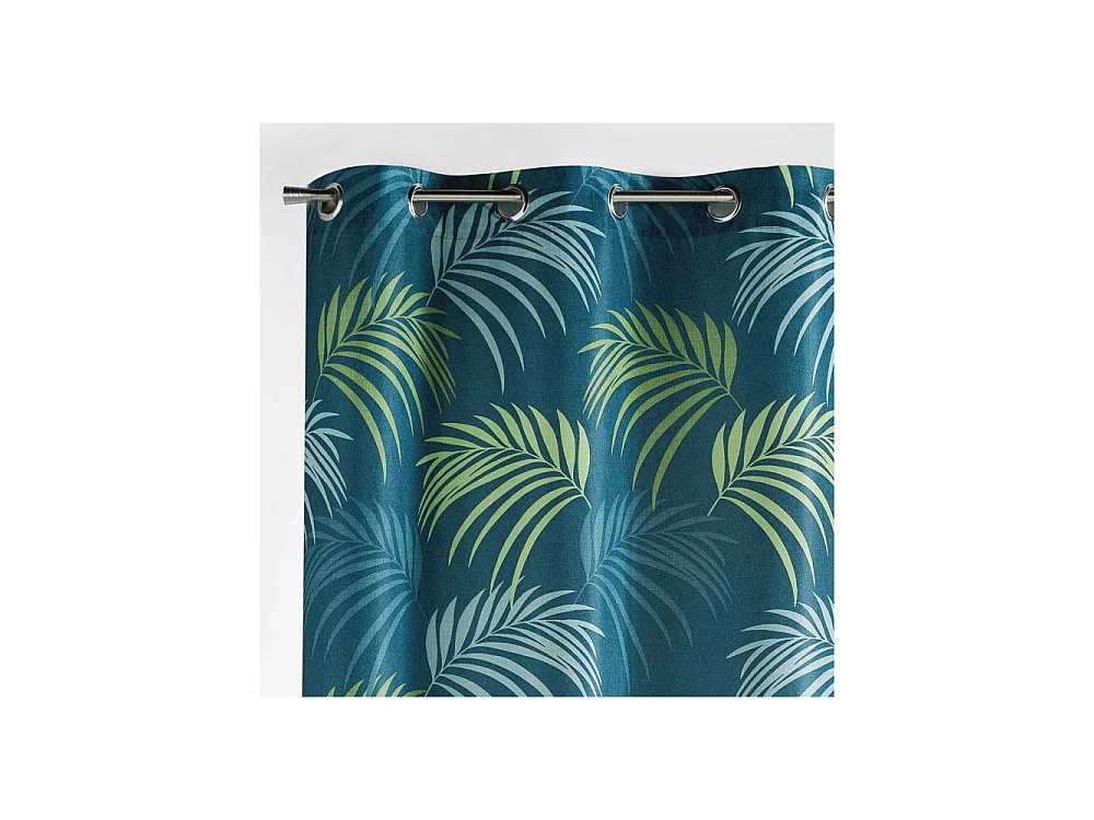 Blauwe Végétal Bedrukt Gordijn 140x260cm - Moderne Stijl, Polyester, Blauw