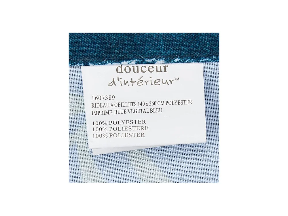 Blauwe Végétal Bedrukt Gordijn 140x260cm - Moderne Stijl, Polyester, Blauw