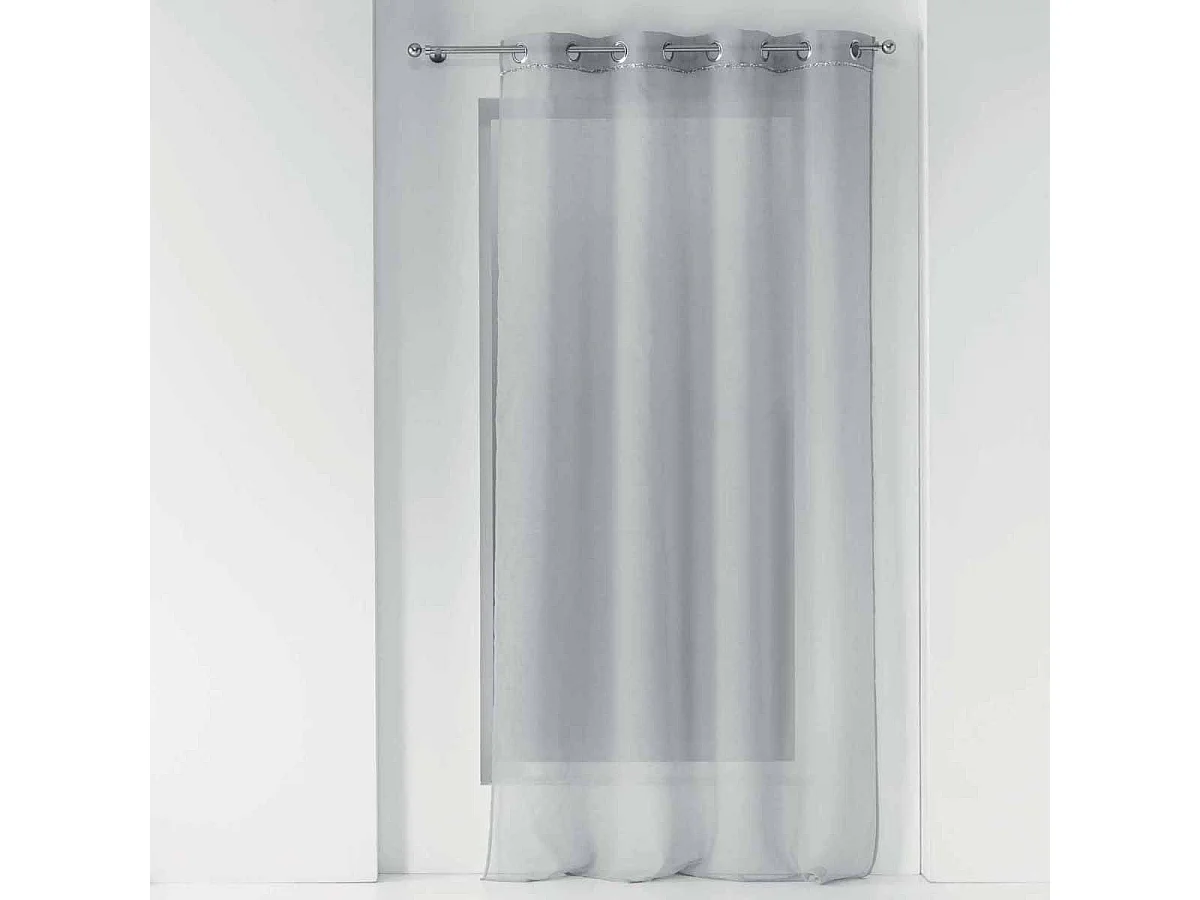Rideau Voilage à Œillets "Etincelle" 140x240cm Gris