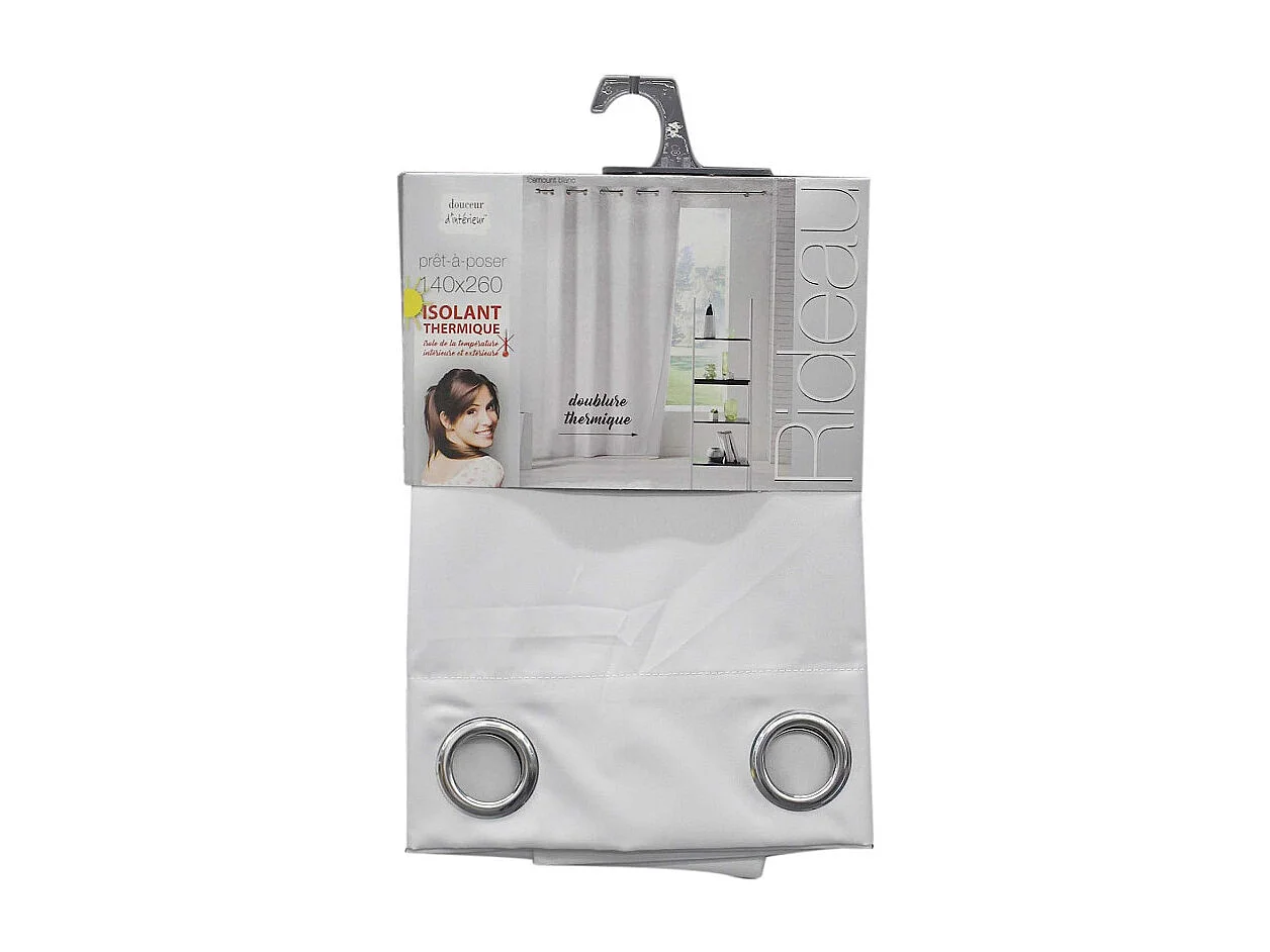 Rideau Isolant à Œillets "Icemount" 140x260cm Blanc