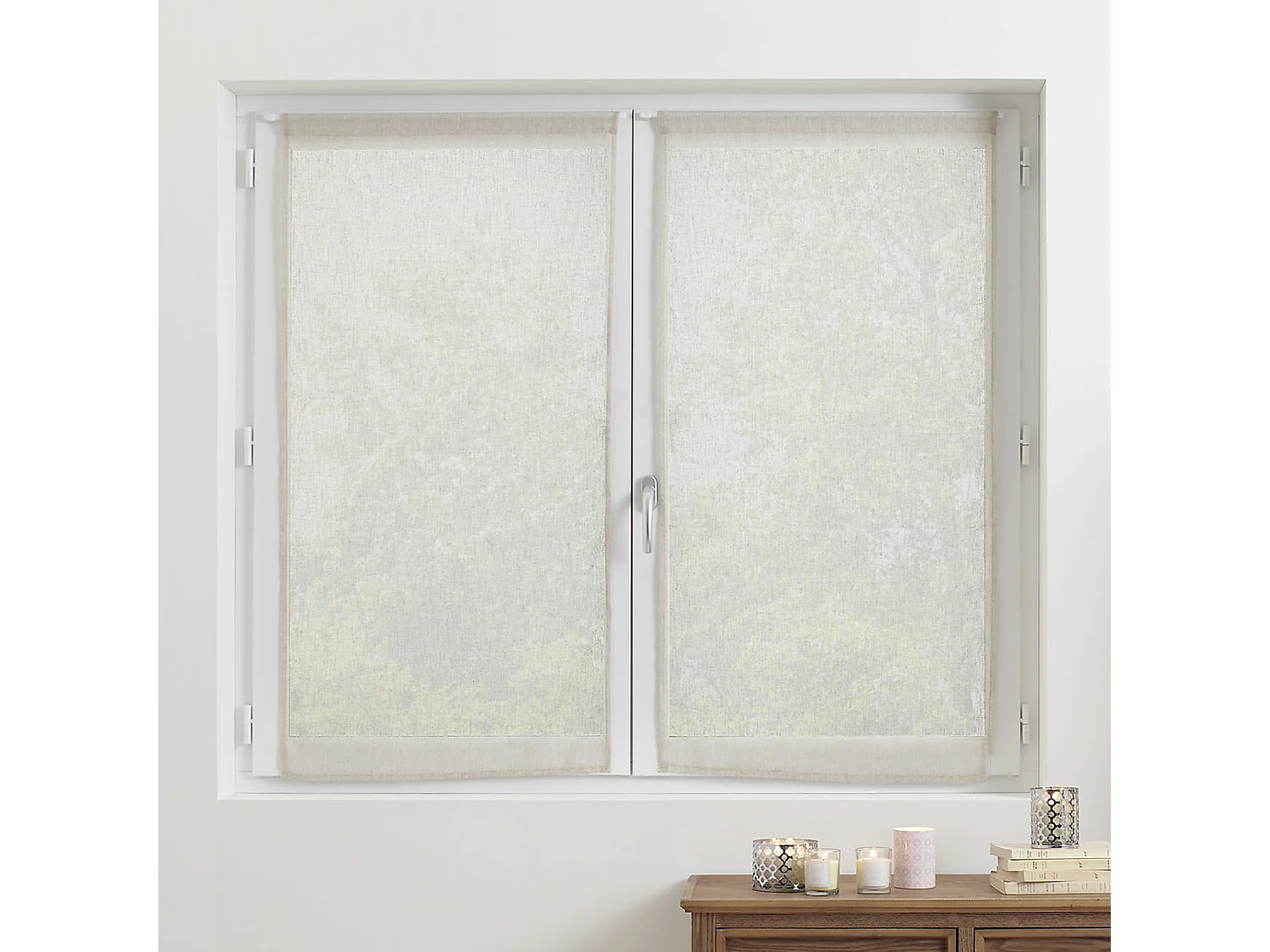 Lot de 2 Rideaux Voilage "Fred" 60x120cm Lin