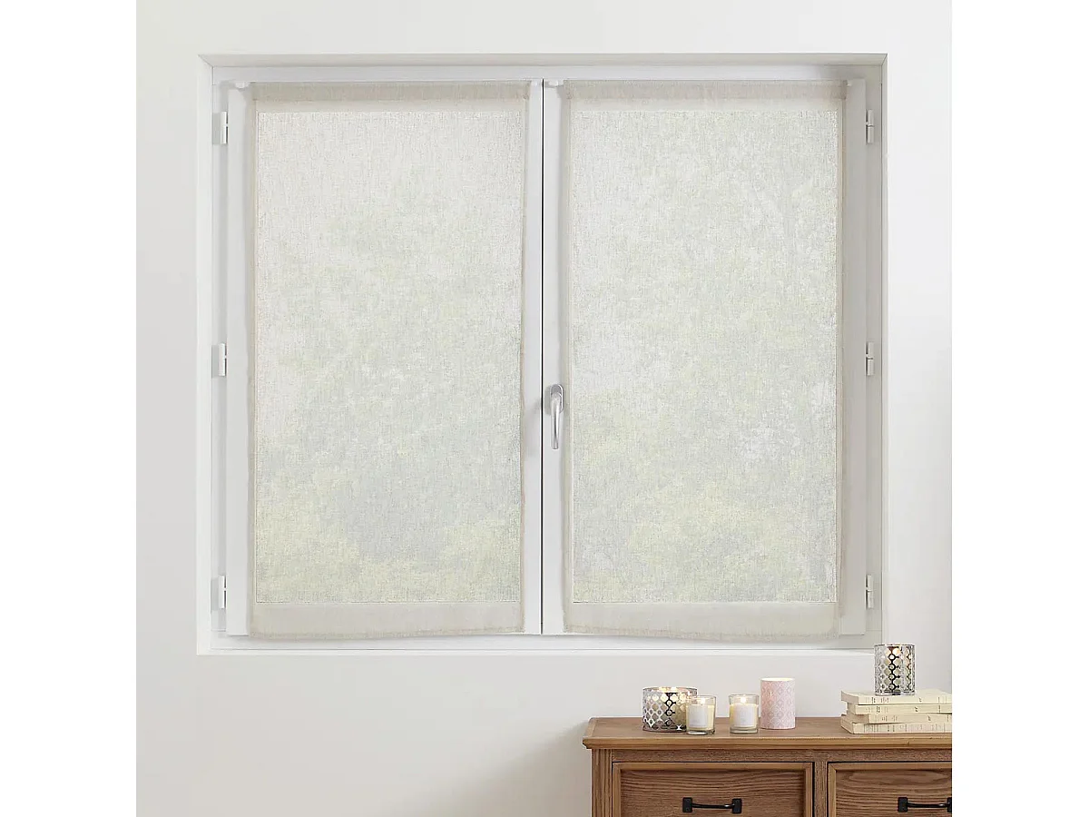 Lot de 2 Rideaux Voilage "Fred" 60x120cm Lin