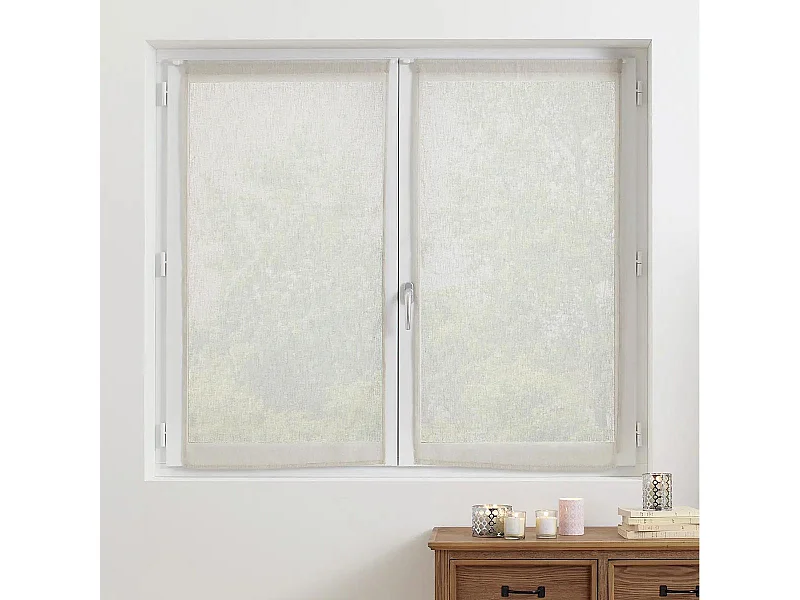 Lot de 2 Rideaux Voilage "Fred" 60x120cm Lin