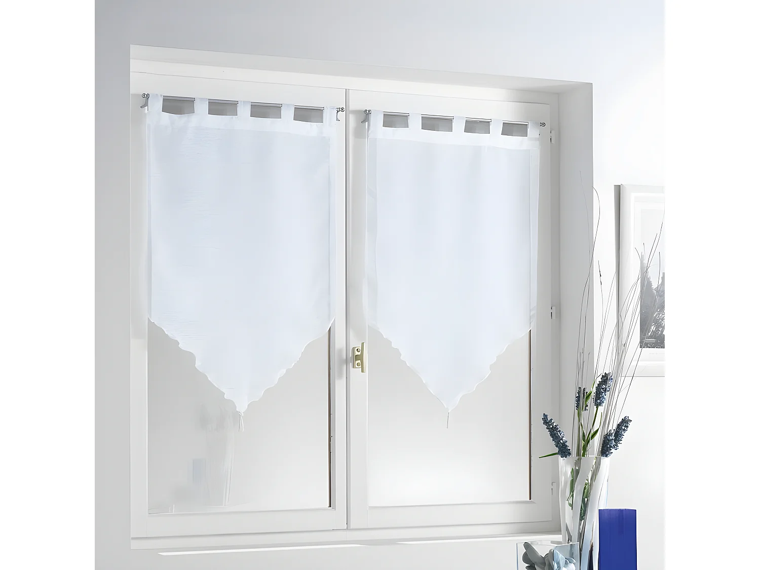 Paire de Voilages "Lisséa" 45x90cm Blanc
