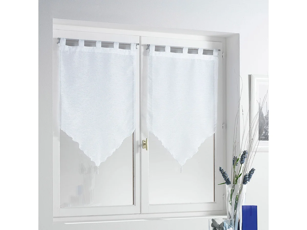 Paire de Voilages "Lisséa" 45x90cm Blanc
