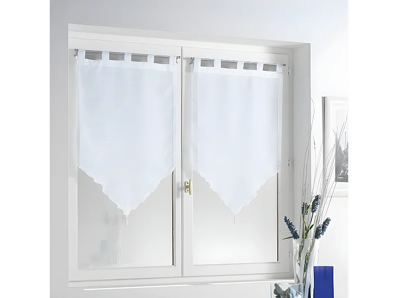 Paire de Voilages "Lisséa" 45x90cm Blanc